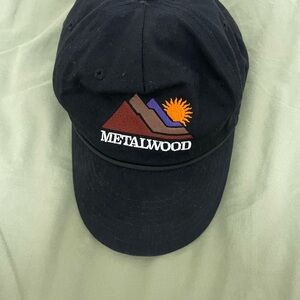 Metalwood Black Embroidered Mountain Logo Cap